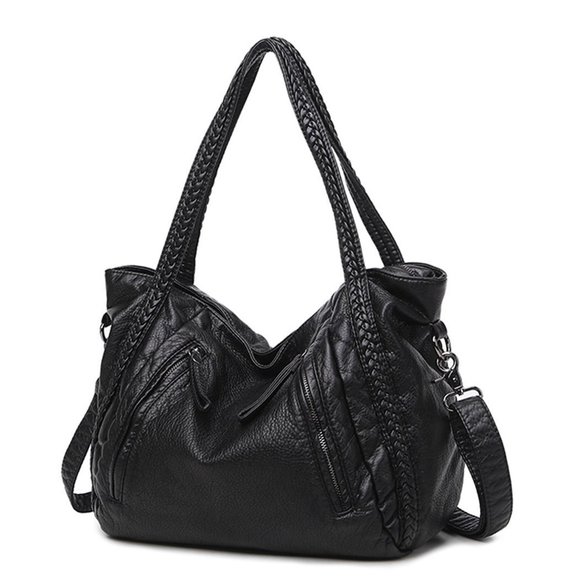 Mn&ѕuе Handbags - Large Slouchy Tote Bag Purse Soft Leather Hobo Bags Braided ;)